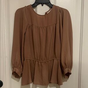 Women's Dusty Rose Colored Peplum Top